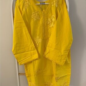 Yellow Embroidered Tunic